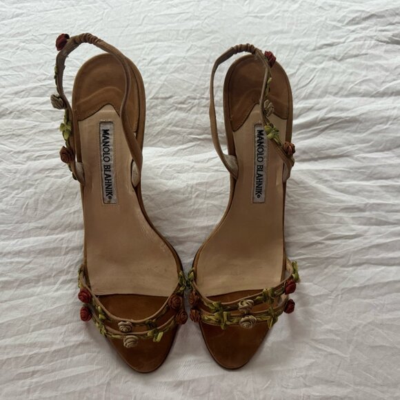 ULTRA RARE Archival Manolo Blahnik Ribbon Rosette Mules - SS 1996- Size 37.5 - Picture 5 of 7